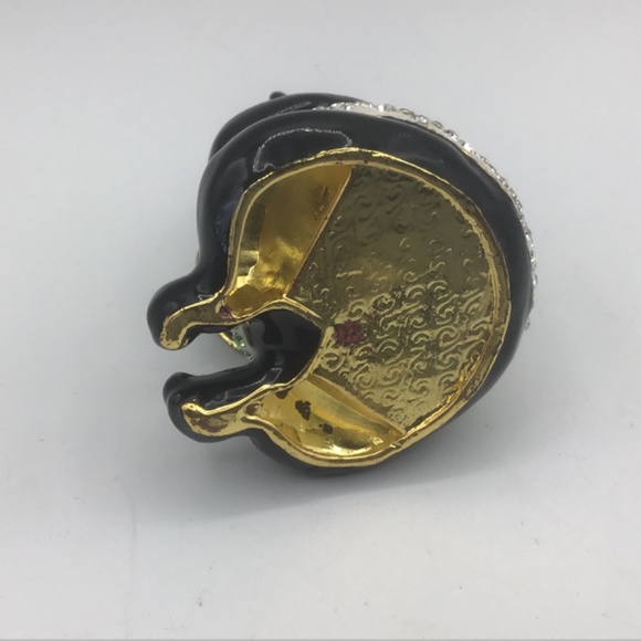 Bejewelled Panda Bear Hinged Metal Enamelled Rhinestone, Trinket Box - Picture 7 of 7